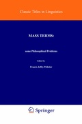 Cover: Mass Terms: Some Philosophical Problems - Springer