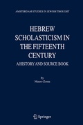 Cover: Hebrew Scholasticism in the Fifteenth Century - Springer