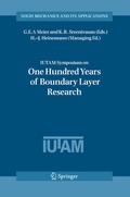 Cover: IUTAM Symposium on One Hundred Years of Boundary Layer Research - Springer