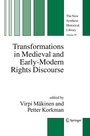 Cover: Transformations in Medieval and Early-Modern Rights Discourse - Springer