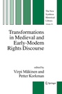 Cover: Transformations in Medieval and Early-Modern Rights Discourse - Springer