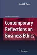 Cover: Contemporary Reflections on Business Ethics - Springer
