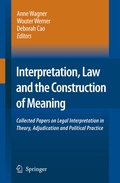 Cover: Interpretation, Law and the Construction of Meaning - Springer