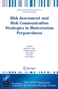 Cover: Risk Assessment and Risk Communication Strategies in Bioterrorism Preparedness - Springer
