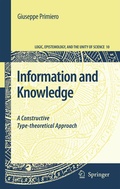 Cover: Information and Knowledge - Springer