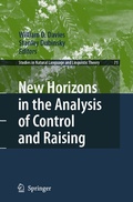 Cover: New Horizons in the Analysis of Control and Raising - Springer