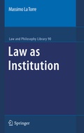 Cover: Law as Institution - Springer