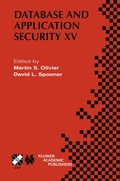 Cover: Database and Application Security XV - Springer