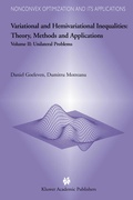 Cover: Variational and Hemivariational Inequalities - Theory, Methods and Applications - Kluwer Academic Publishers