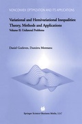Cover: Variational and Hemivariational Inequalities - Theory, Methods and Applications - Springer