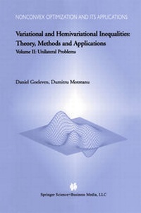 Abbildung von: Variational and Hemivariational Inequalities - Theory, Methods and Applications - Springer
