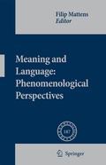 Cover: Meaning and Language: Phenomenological Perspectives - Springer