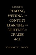Cover: Improving Reading, Writing, and Content Learning for Students in Grades 4-12 - Corwin Press Inc