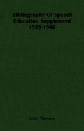 Cover: Bibliography Of Speech Education Supplement 1939-1948 - Read Books