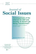 Cover: Consequences of the Internet for Self and Society - Wiley