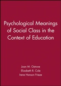 Cover: Psychological Meanings of Social Class in the Context of Education - Wiley