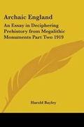 Cover: Archaic England - Kessinger Publishing Co