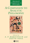 Cover: A Companion to Analytic Philosophy - Wiley