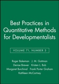 Cover: Best Practices in Quantitative Methods for Developmentalists, Volume 71, Number 3 - Wiley