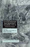Cover: Authoritarianism and Democracy in Europe, 1919-39 - Palgrave Macmillan