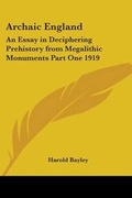 Cover: Archaic England - Kessinger Publishing Co