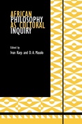 Cover: African Philosophy As Cultural Inquiry - Indiana University Press