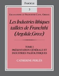 Cover: Les Industries Lithiques Taillees De Franchthi (Argolide, Grece), Volume 1 - Indiana University Press