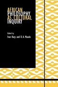 Cover: African Philosophy as Cultural Inquiry - Indiana University Press