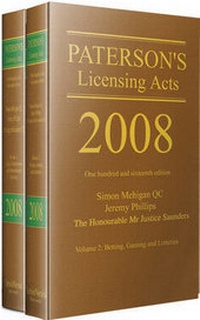 Abbildung von: Paterson's Licensing Acts 2008 - Butterworths Law