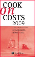 Cover: Cook on Costs 2009 - Butterworths Law