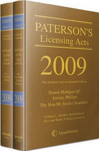 Abbildung von: Paterson's Licensing Acts 2009 - Butterworths Law