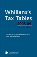 Cover: Whillans's Tax Tables 2008-09 - Butterworths Law