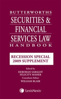 Abbildung von: Butterworths Securities & Financial Services Law Handbook "Recession Special 2009" Supplement - Butterworths Law