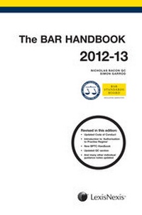 Enlarge image Cover: The Bar Handbook 2012-2013 - Butterworths Law