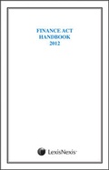 Cover: Finance Act Handbook 2012 - Tolley