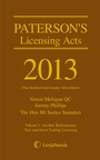 Cover: Paterson's Licensing Acts 2013 - Butterworths Law