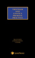 Cover: Tristram and Coote's Probate Practice - Butterworths Law
