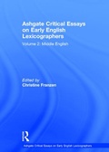 Cover: Ashgate Critical Essays on Early English Lexicographers - Routledge