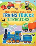 Cover: Make a Picture Sticker Book Trains, Trucks & Tractors - Usborne Publishing Ltd