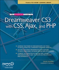 Enlarge image Cover: The Essential Guide to Dreamweaver CS3 with CSS, Ajax, and PHP - APress