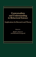 Cover: Contextualism and Understanding in Behavioral Science - Praeger Publishers Inc