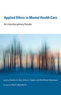 Cover: Applied Ethics in Mental Health Care - MIT Press