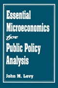 Cover: Essential Microeconomics for Public Policy Analysis - Praeger Publishers Inc