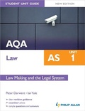 Cover: AQA Law AS Student Unit Guide: Unit 1 New Edition Law Making and the Legal System - Philip Allan Updates
