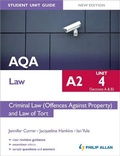 Cover: AQA A2 Law Student Unit Guide New Edition: Unit 4 (Sections A & B) Criminal Law (Offences Against Property) and Law of Tort - Philip Allan Updates