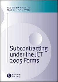 Enlarge image Cover: Subcontracting under the JCT 2005 Forms - Wiley-Blackwell