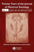 Cover: Twenty Years of the Journal of Historical Sociology - Wiley-Blackwell