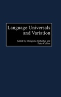Cover: Language Universals and Variation - Praeger Publishers Inc