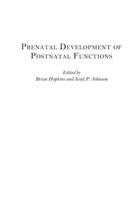 Enlarge image Cover: Prenatal Development of Postnatal Functions - Praeger Publishers Inc