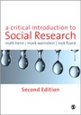 Cover: A Critical Introduction to Social Research - SAGE Publications Ltd